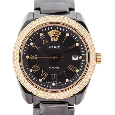 versace black ceramic diamond watch|farfetch versace watch.